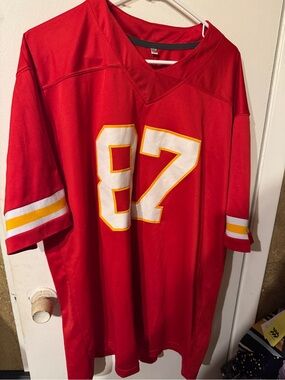NFL Red Men's Jersey with White & Gold Number 87